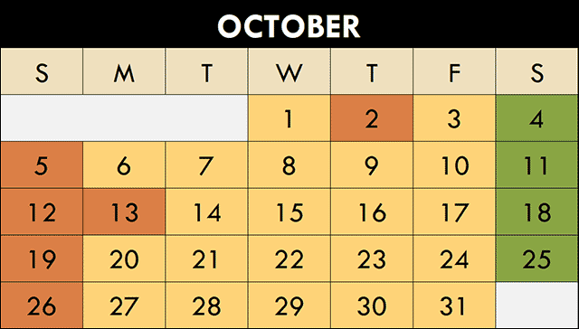 October 2025 Maze Fun Park Calendar