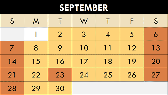 September 2025 Maze Fun Park Calendar