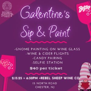 Galentine's Gnome Wine Glass Paint & Sip - Feb 13, 2025